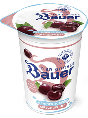 bauer natur joghurt trinkjoghurt 225g teaser kirsche weniger zucker