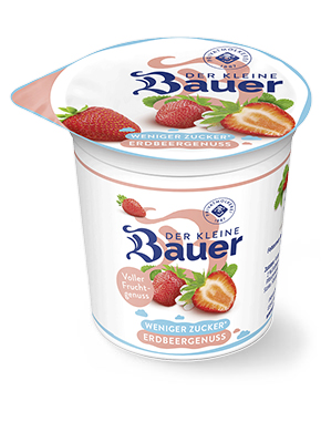 bauer natur joghurt 150g teaser erdbeere weniger zucker